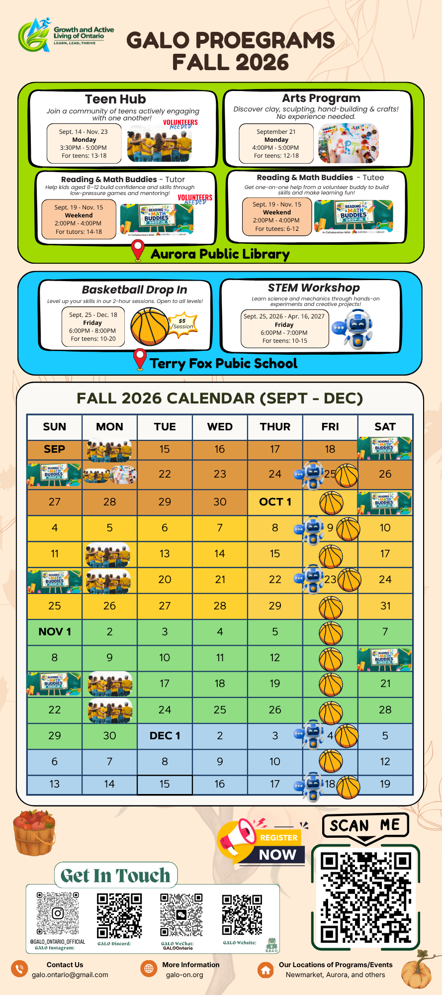 GALO Fall 2026 Program Schedule